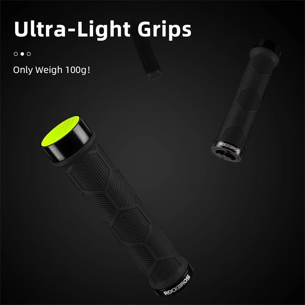Par de punhos para bicicleta com refletores - preto