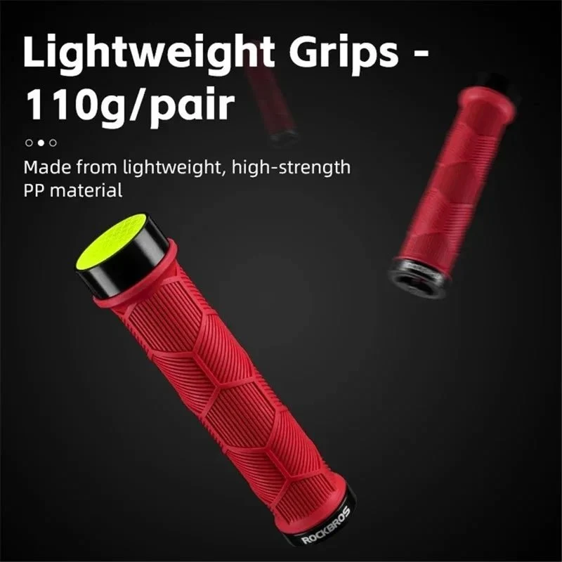 Par de punhos para bicicleta com tampas refletoras - Vermelho