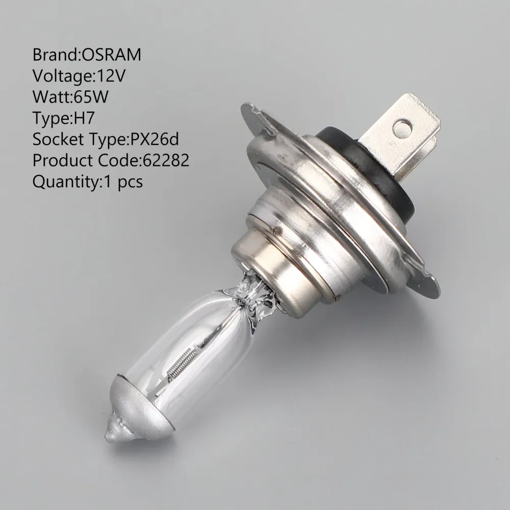 H7 para lâmpada de farol do carro Osram Super +30% mais leve PX26D 12V65W 62282 genérico