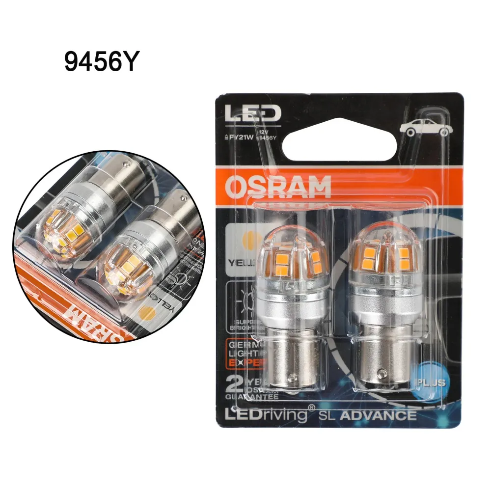 2x para osram 9456Y Carros auxiliares de carro LED PY21W 12V2.5W BAU15S Genérico
