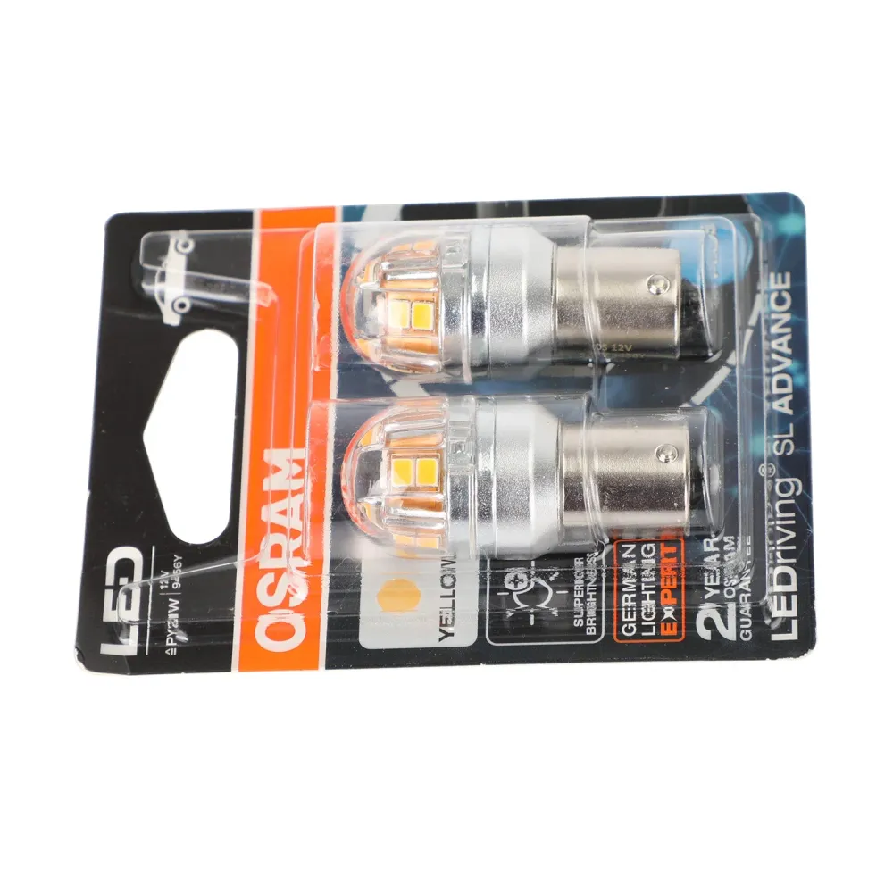 2x para osram 9456Y Carros auxiliares de carro LED PY21W 12V2.5W BAU15S Genérico