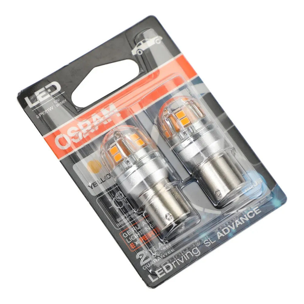 2x para osram 9456Y Carros auxiliares de carro LED PY21W 12V2.5W BAU15S Genérico