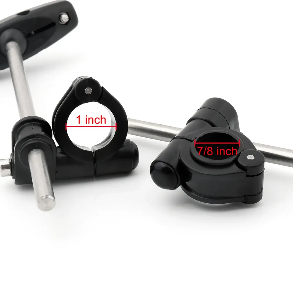 Para-brisa universal preto para motocicleta Harley 7/8" & 1" Suporte para guidão
