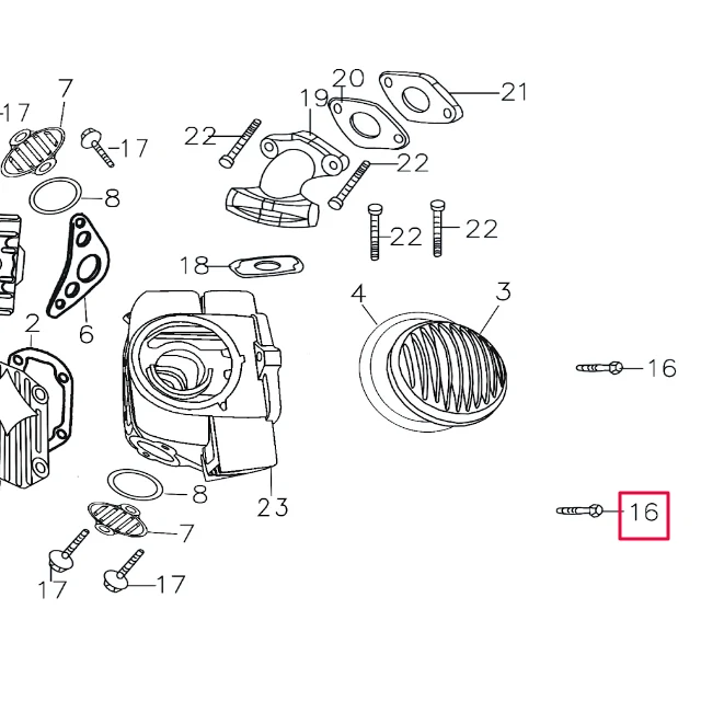Parafuso colaç tipo 2 Pitbike motor 150-3/E 150-5 YX