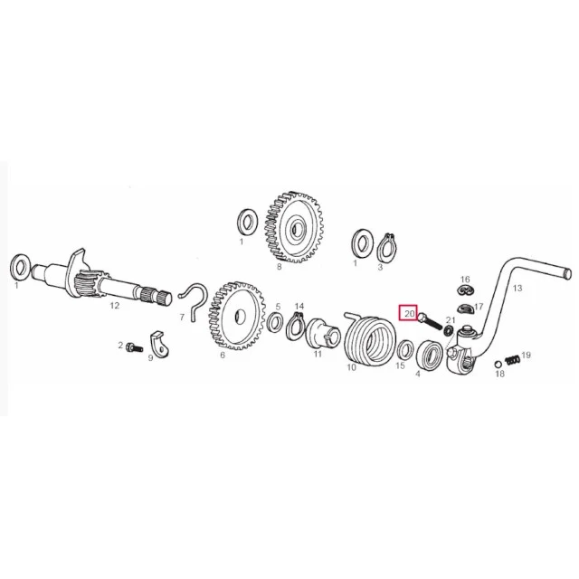 Parafuso do pedal de arranque M6 Derbi
