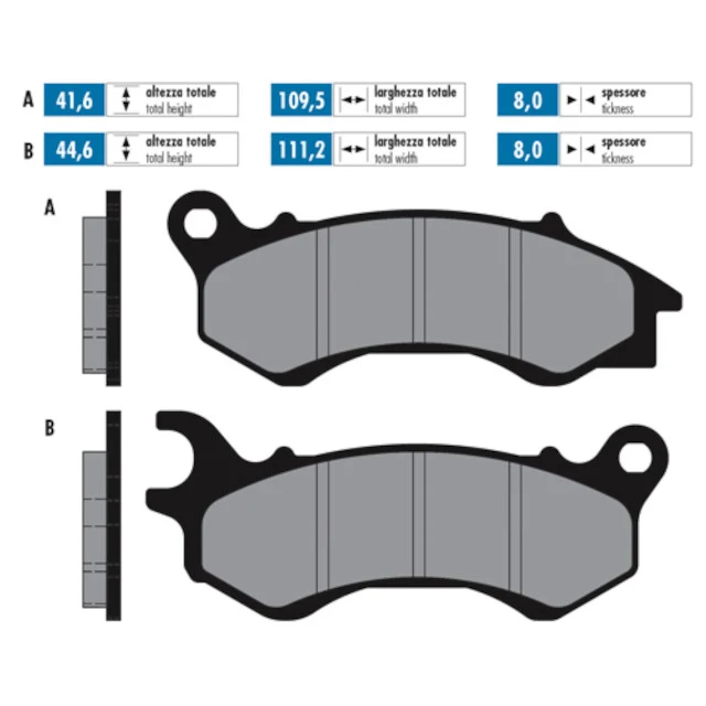 Pastilhas de travão dianteiras Honda SH Mode 125 / PCX Race Polini - orgânicas