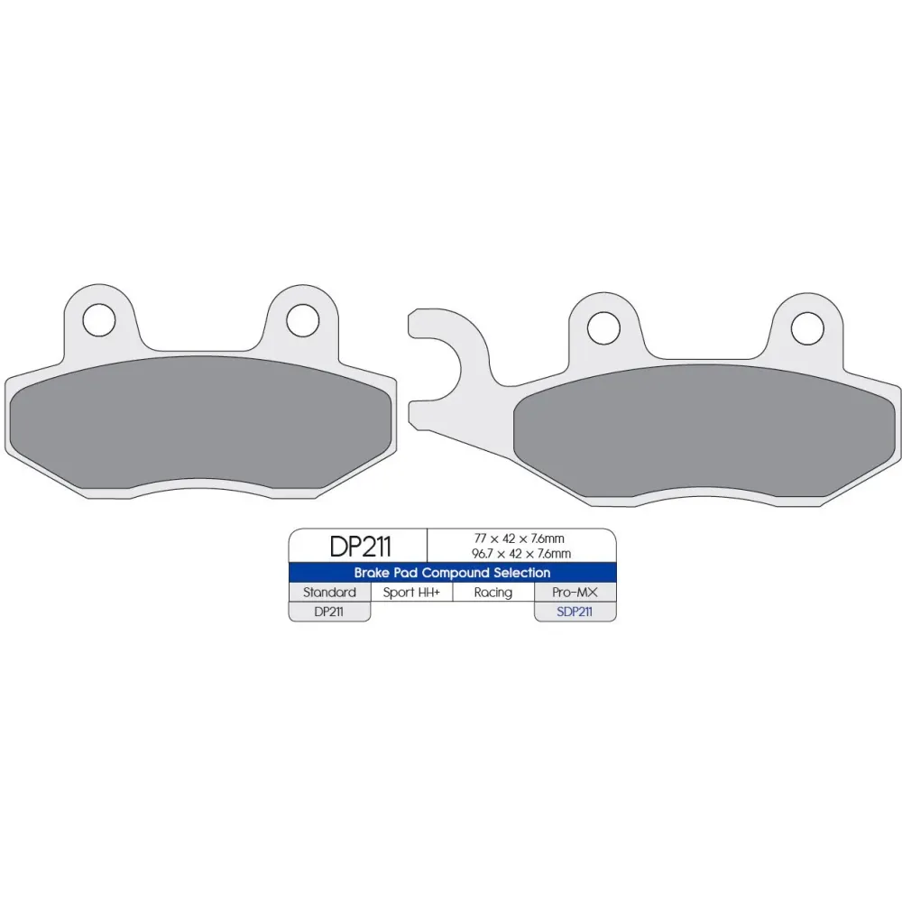 PASTILHAS DE TRAVÃO DA FRENTE DP BRAKES STANDARD DP211
