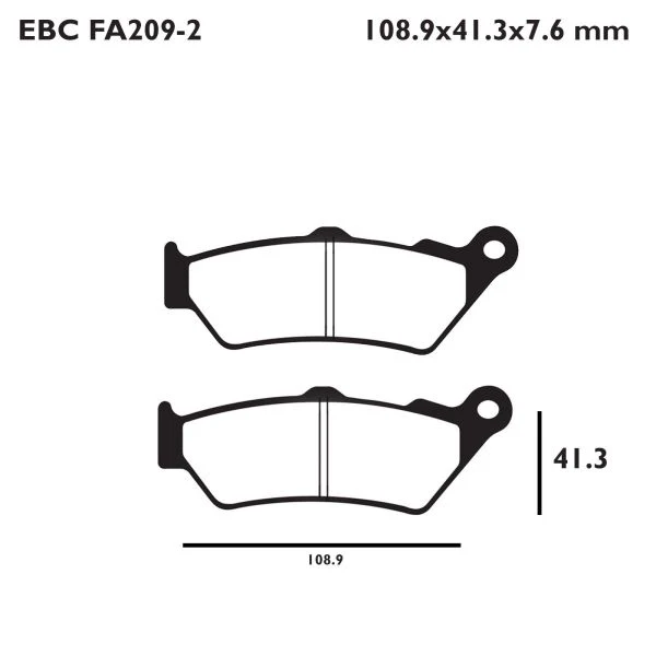 Pastilhas Travão Frente EBC FA209/2 para BMW F650/F700/F800, KTM 690 Enduro 08-24, HUSQVARNA 701 Enduro 16-24, YAMAHA XT 660R