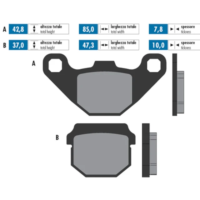 Pastilhas de travão Kawasaki KX / Suzuki RM 80 Race Polini - orgânicas