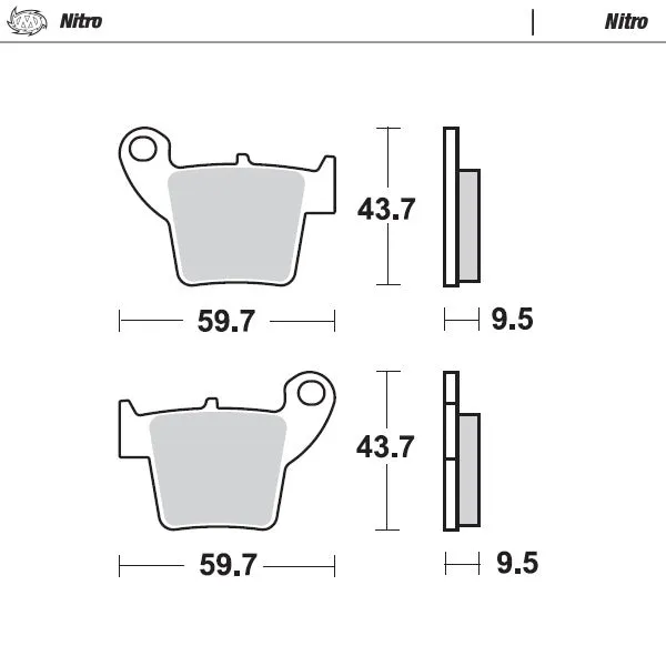 Pastilhas Travão Trás MOTO-MASTER OFFROAD NITRO HONDA CRF 250 R/X 04-25, CRF 250 RX 19-25, CRF 450 R/X 02-25, CRF 450 RX 1...