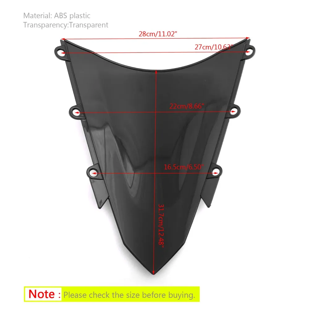 1 peç Motocicleta ABS Windshield para Honda CBR500R 2016-2018 Genérico