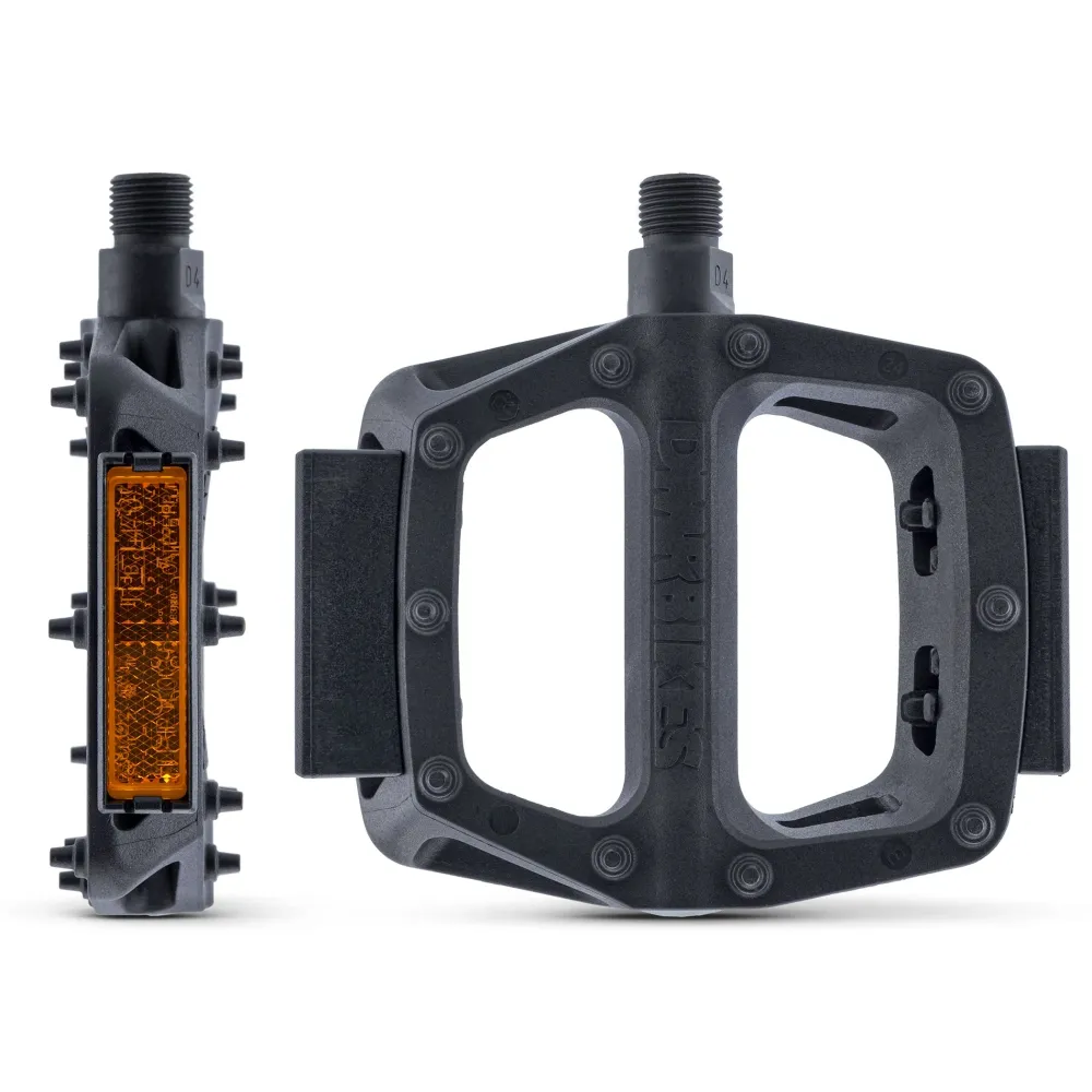 Pedais planos DMR V6 com reflectores Preto