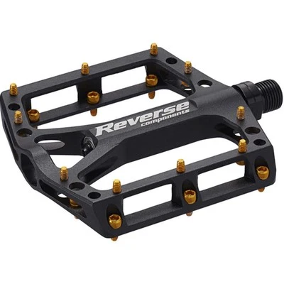 Pedais planos REVERSE COMPONENTS BLACK ONE Preto/Dourado