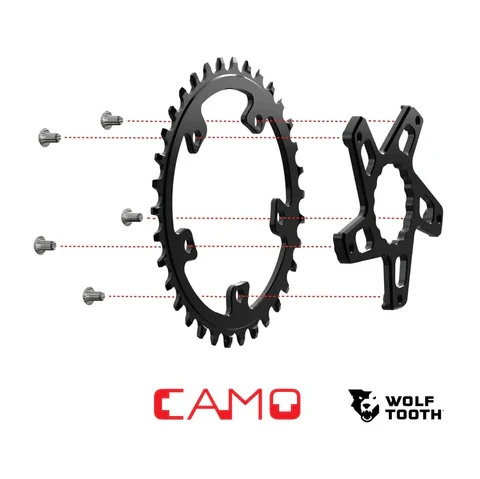 Pedaleira WOLF TOOTH CAMO M5 White Industries Diret Mount Offset estrela -5mm Preto