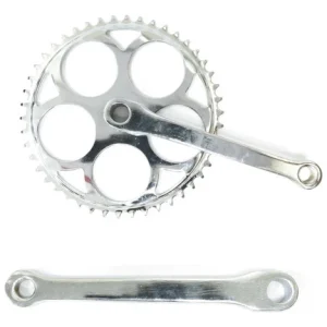 Pedivela ço, 170mm, Cromado, Coroa ço Cromado 46d, Chaveta