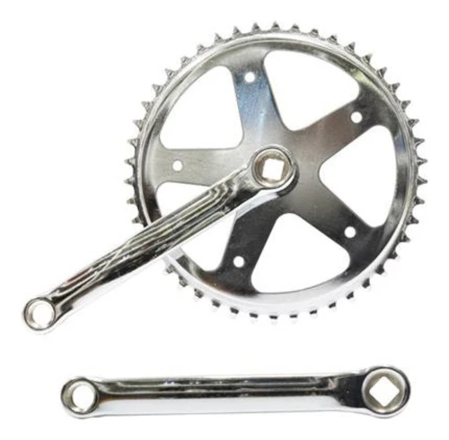 Pedivela Bicicleta ço Ponta Quadrada 46dentes 165mm Cromado