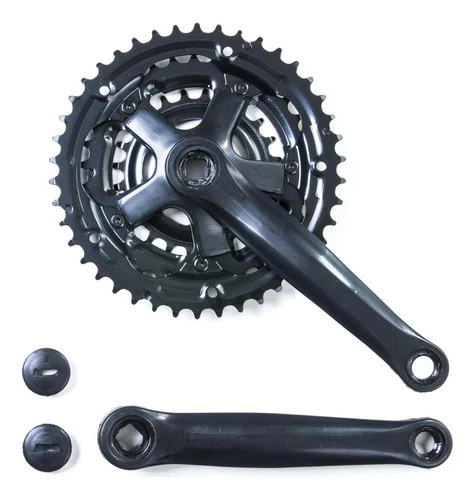 Pedivela Mtb Alumínio 170mm Pto Coroa ço Preto 24/34/42d