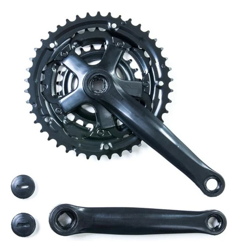 Pedivela Mtb Alumínio 170mm Pto Coroa ço Preto 24/34/42d
