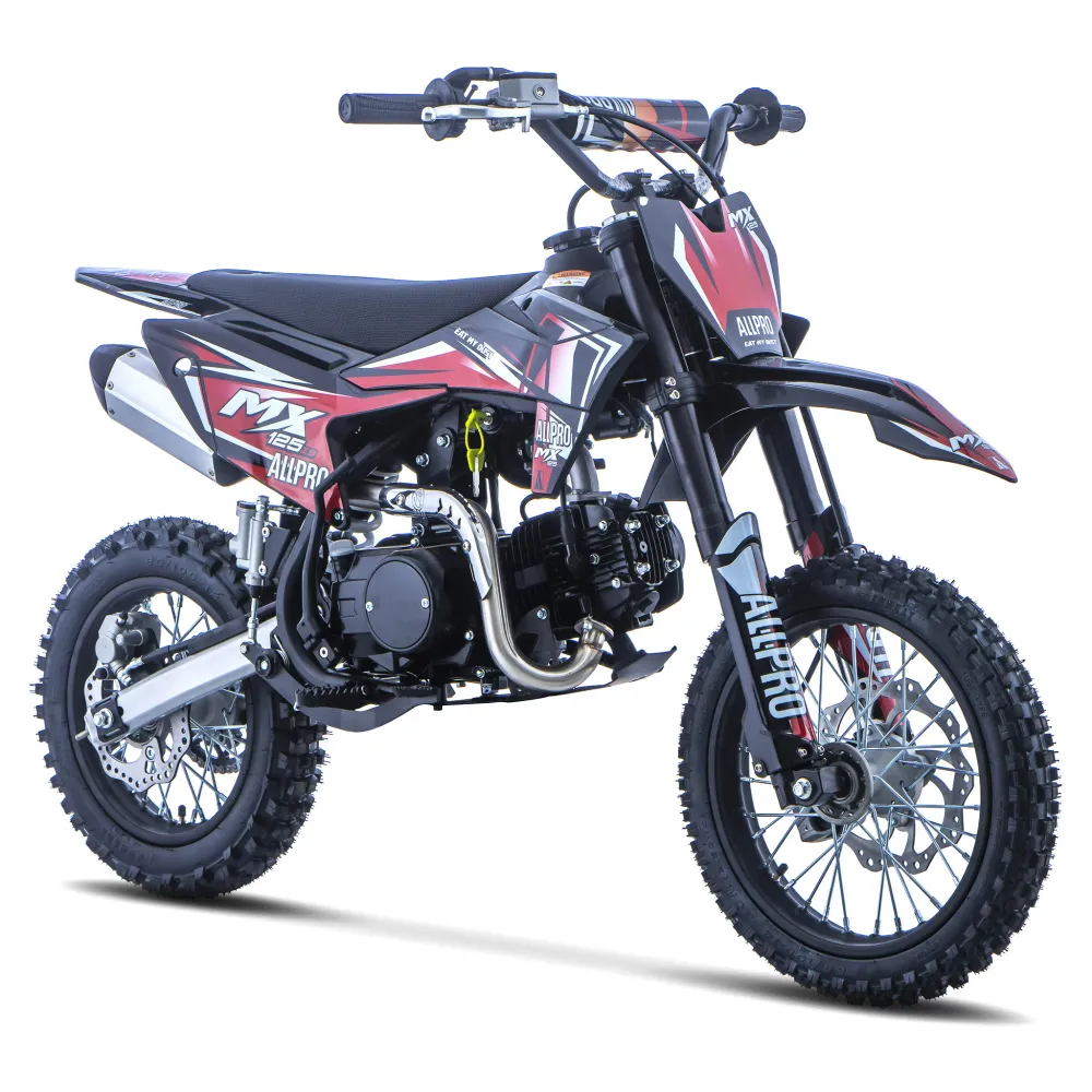 Pitbike infantil Cross MX 125 ZS 4T Zongshen semi-automática 14/12 AllPro Vermelho