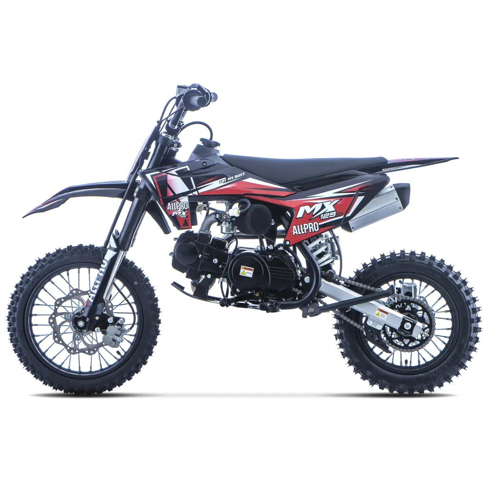 Pitbike infantil Cross MX 125 ZS 4T Zongshen semi-automática 14/12 AllPro Vermelho