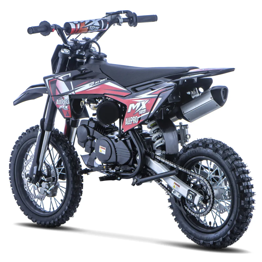 Pitbike infantil Cross MX 125 ZS 4T Zongshen semi-automática 14/12 AllPro Vermelho