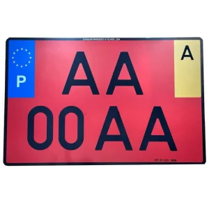 Placa de Matrícula Quadrada Vermelha Acrílica Gravada para Máquinas Industriais