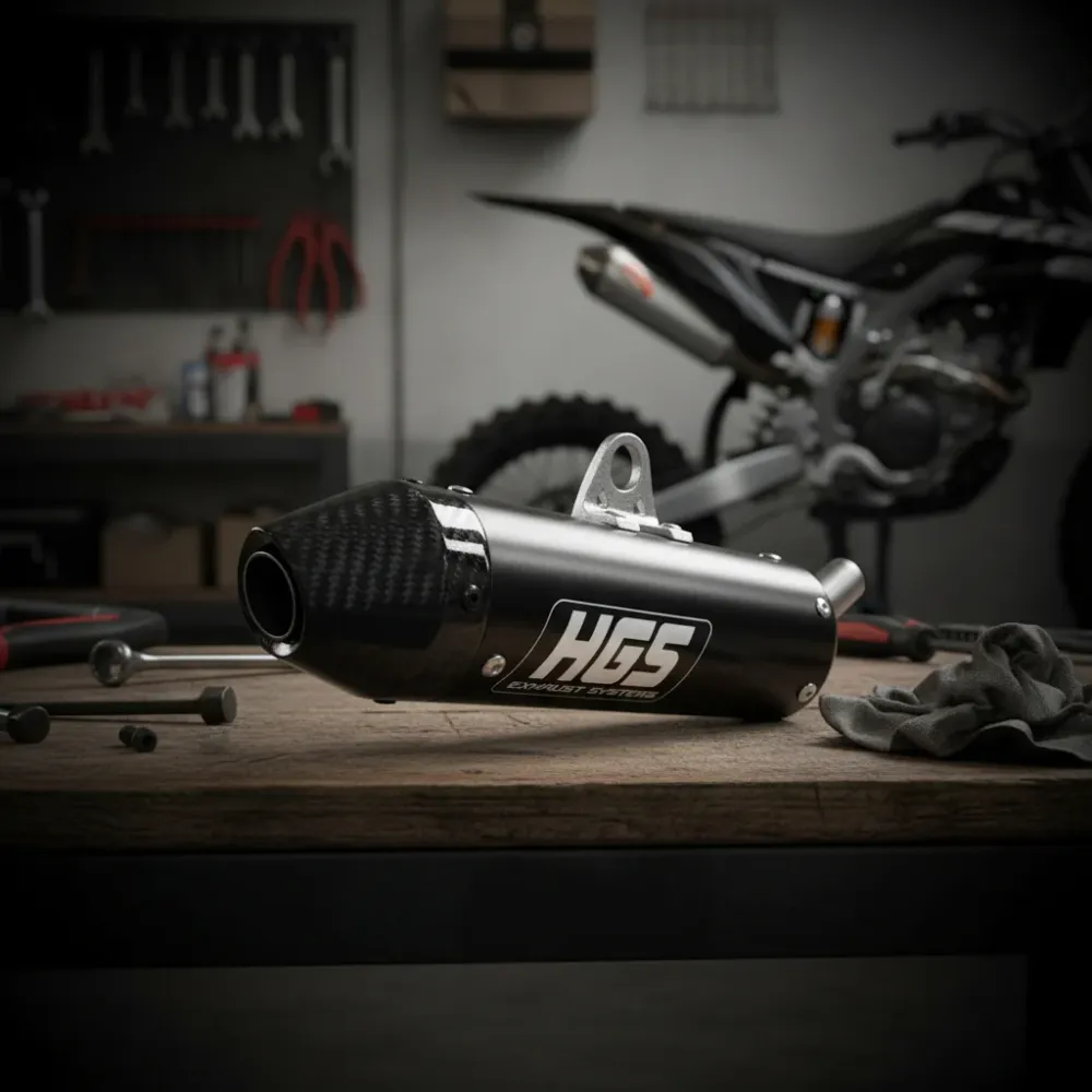 PONTEIRA ESCAPE HGS ALUMÍNIO PRETO BOCAL CARBONO KTM SX / HUSQVARNA TC 85 2025-2026