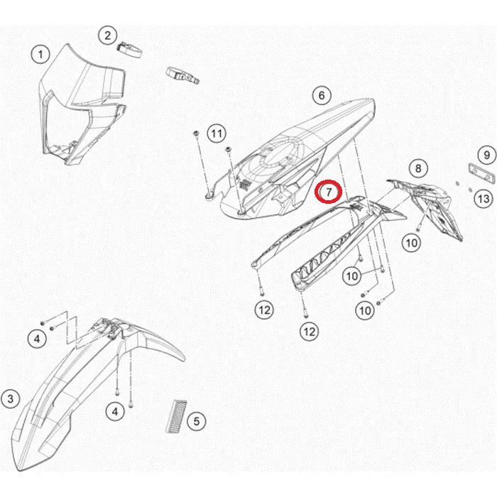 Porta-matrícula Original KTM EXC/EXC-F 20-23