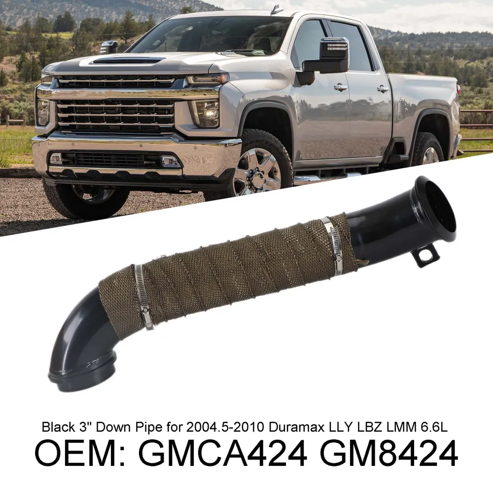 Preto 3" Tubo de descida turbo para Duramax LLY LBZ LMM 6.6L GMCA424 GM8424 Fedex Express Genérico 2004.5-2009