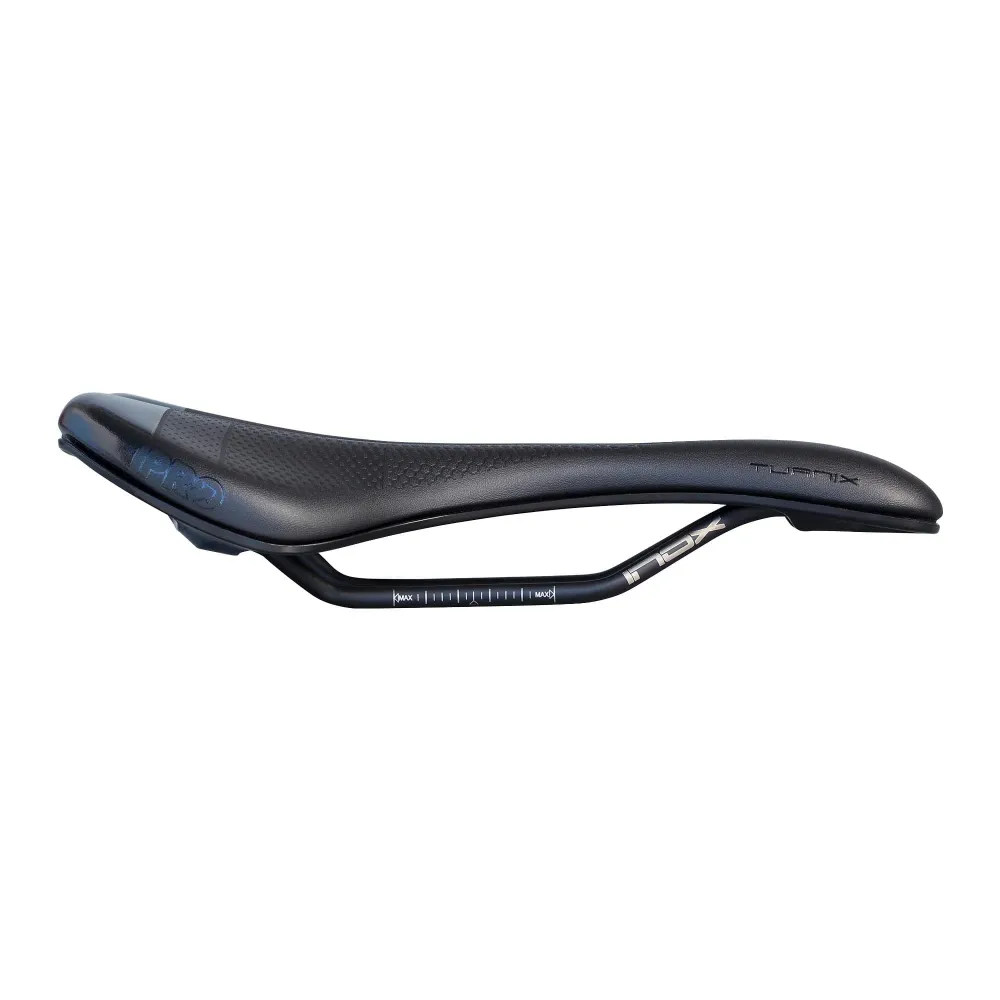 PRO TURNIX GEL 142mm Selim Trilhos de ço inoxidável Preto