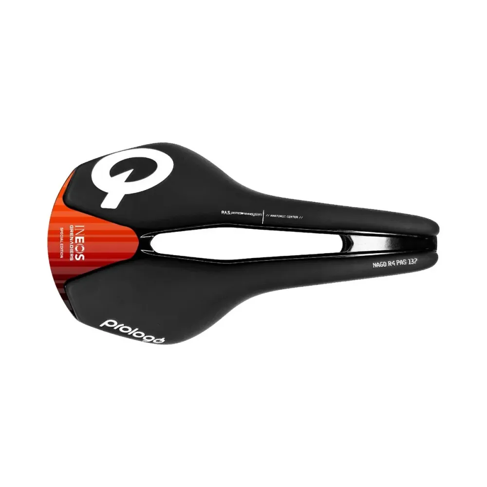 PROLOGO NAGO R4 PAS Selim 137mm Largura Tirox INEOS Carris Preto/Vermelho
