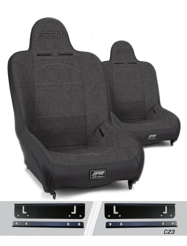PRP 97-02 Jeep Wrangler TJ Premier High Back Suspension Seats Kit (Pair) - Gray