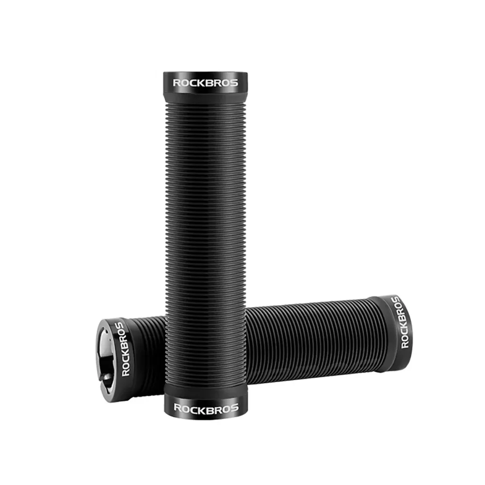 Punhos de bicicleta Rockbros antiderrapantes Twist - Preto
