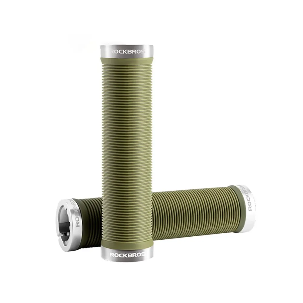 Punhos de bicicleta Rockbros antiderrapantes Twist - Verde