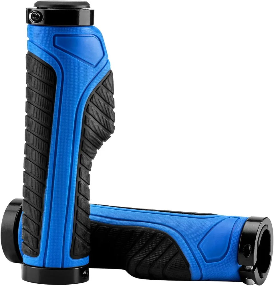 Punhos de bicicleta Rockbros azul e preto