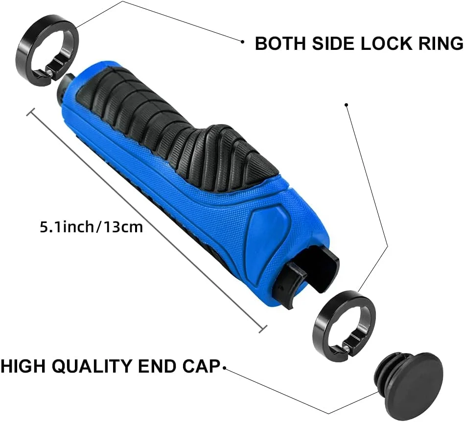 Punhos de bicicleta Rockbros azul e preto