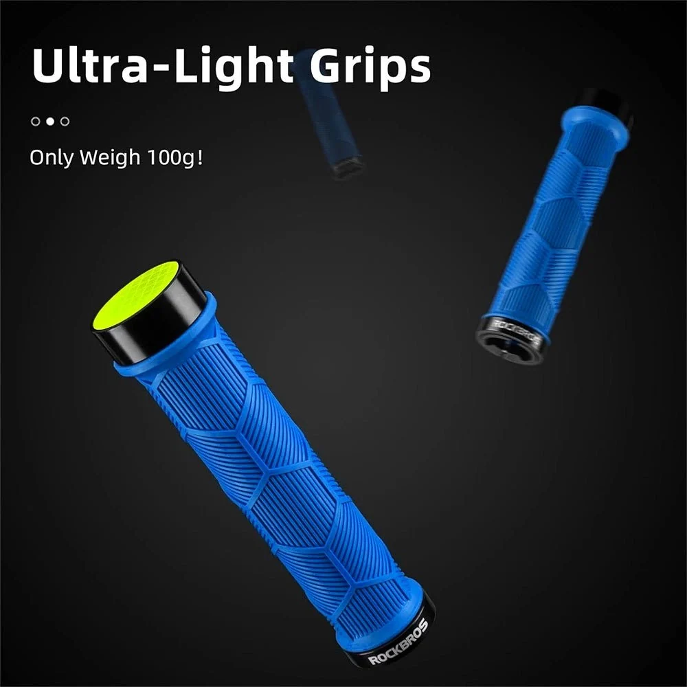 Punhos de bicicleta Rockbros com refletor azul