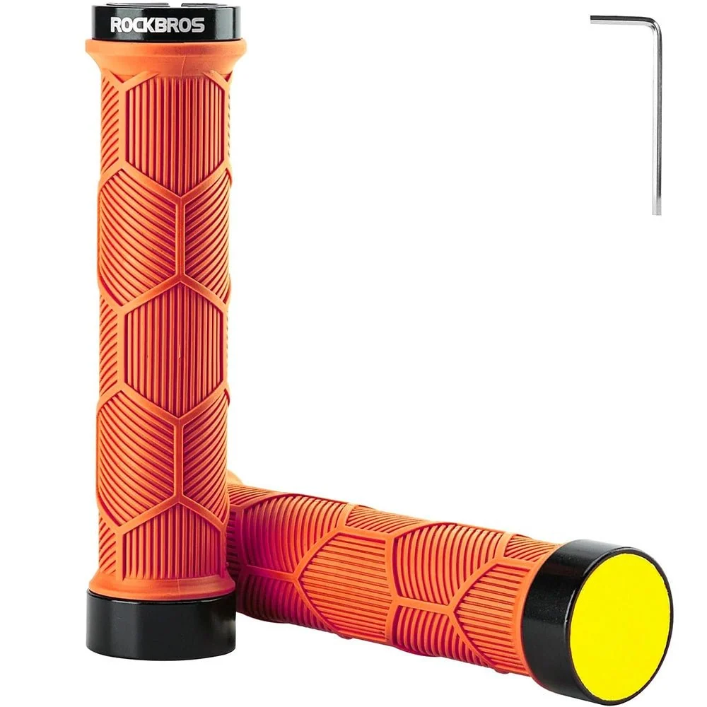 Punhos de bicicleta Rockbros com refletor laranja