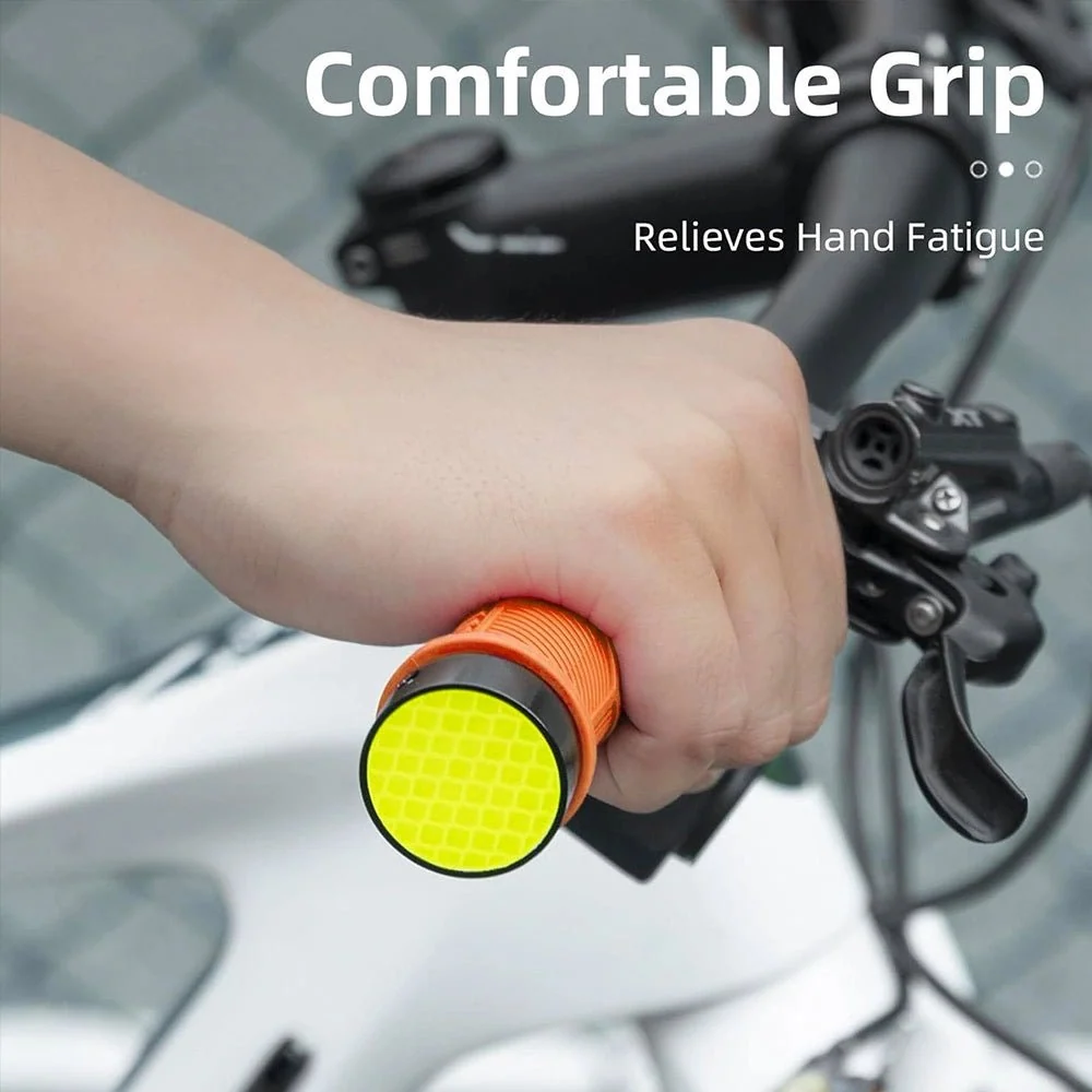 Punhos de bicicleta Rockbros com refletor laranja