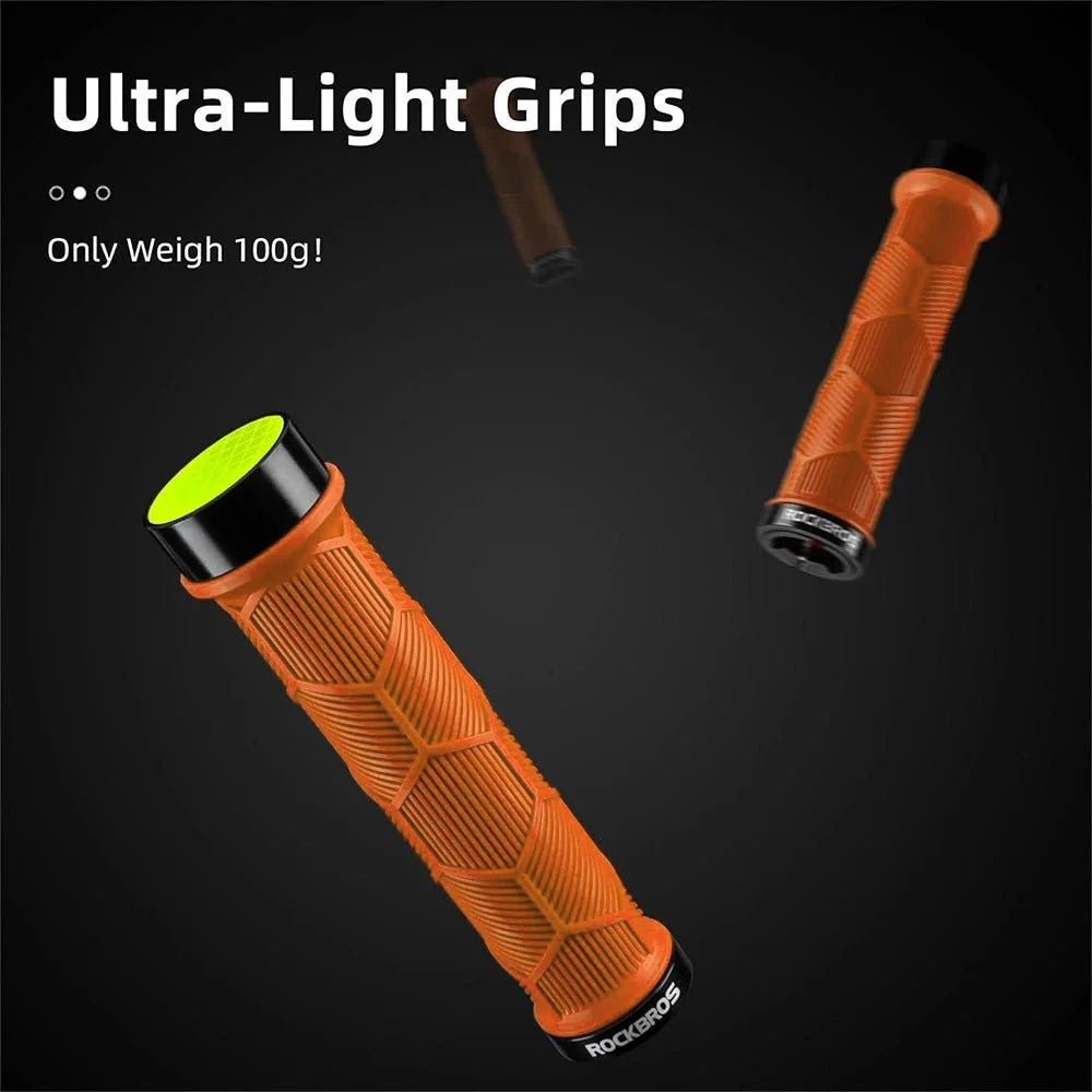 Punhos de bicicleta Rockbros com refletor laranja