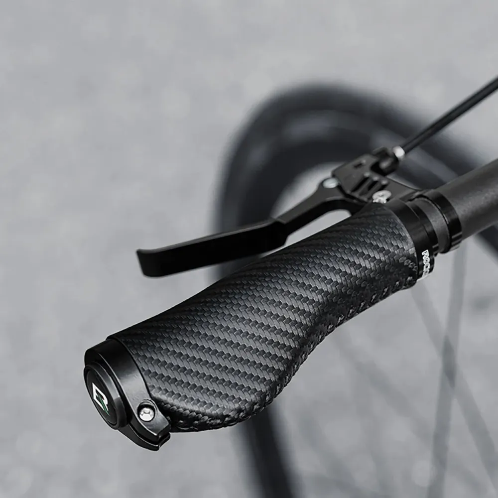 Punhos de bicicleta Rockbros Torcidos Ergonómicos Antiderrapantes - Preto