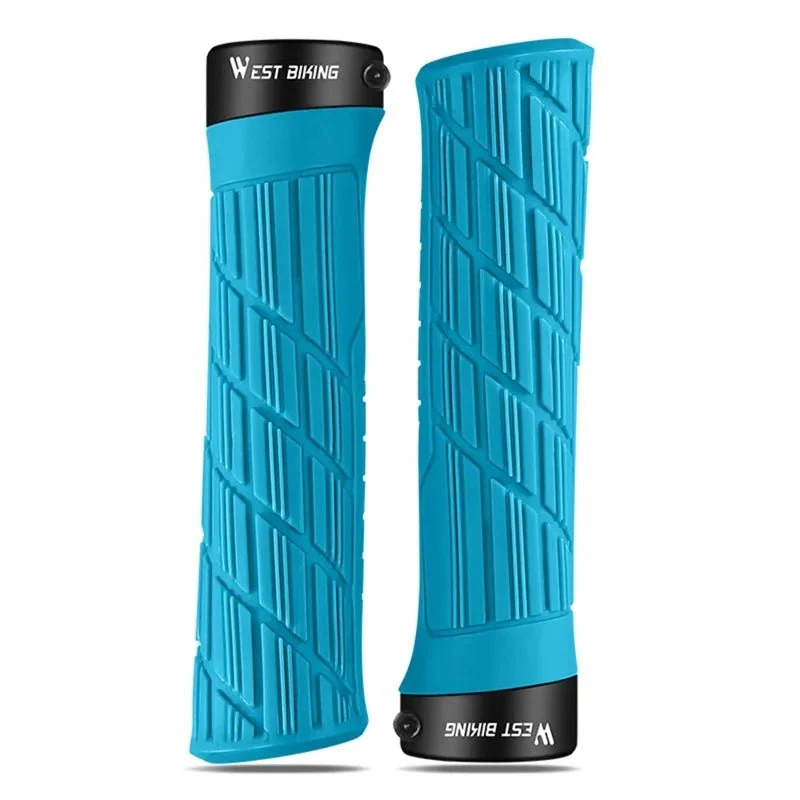 Punhos de guiador de bicicleta antiderrapantes - Azul