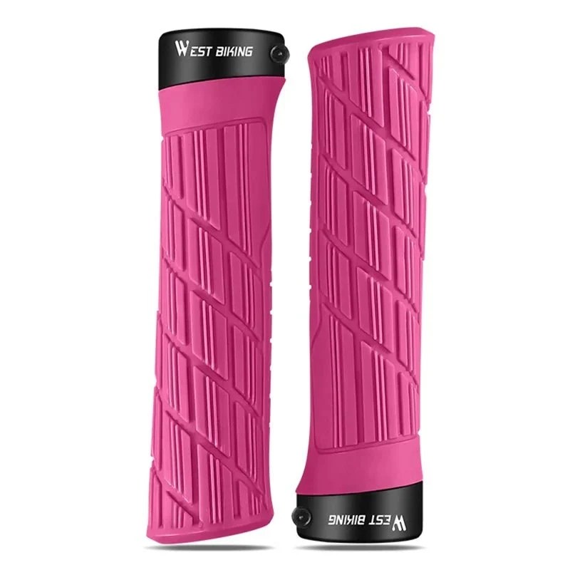 Punhos de guiador de bicicleta antiderrapantes - Rosa