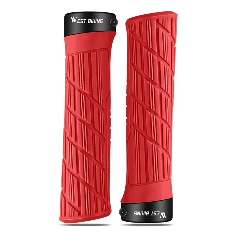 Punhos de guiador de bicicleta antiderrapantes - Vermelho