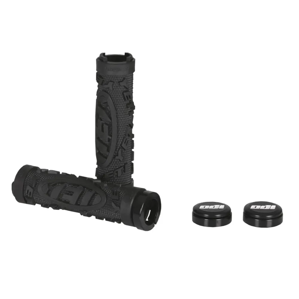 Punhos pretos ODI YETI HARDCORE Lock-On 130 mm