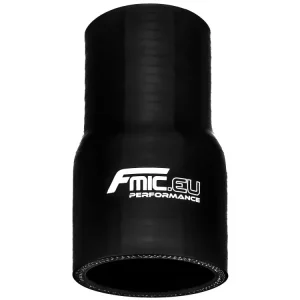 Redutor Reto em Silicone FMIC.EU 28mm → 45mm Preto | 125mm | Reforçado 4x Malha | Alta Temperatura e Pressão