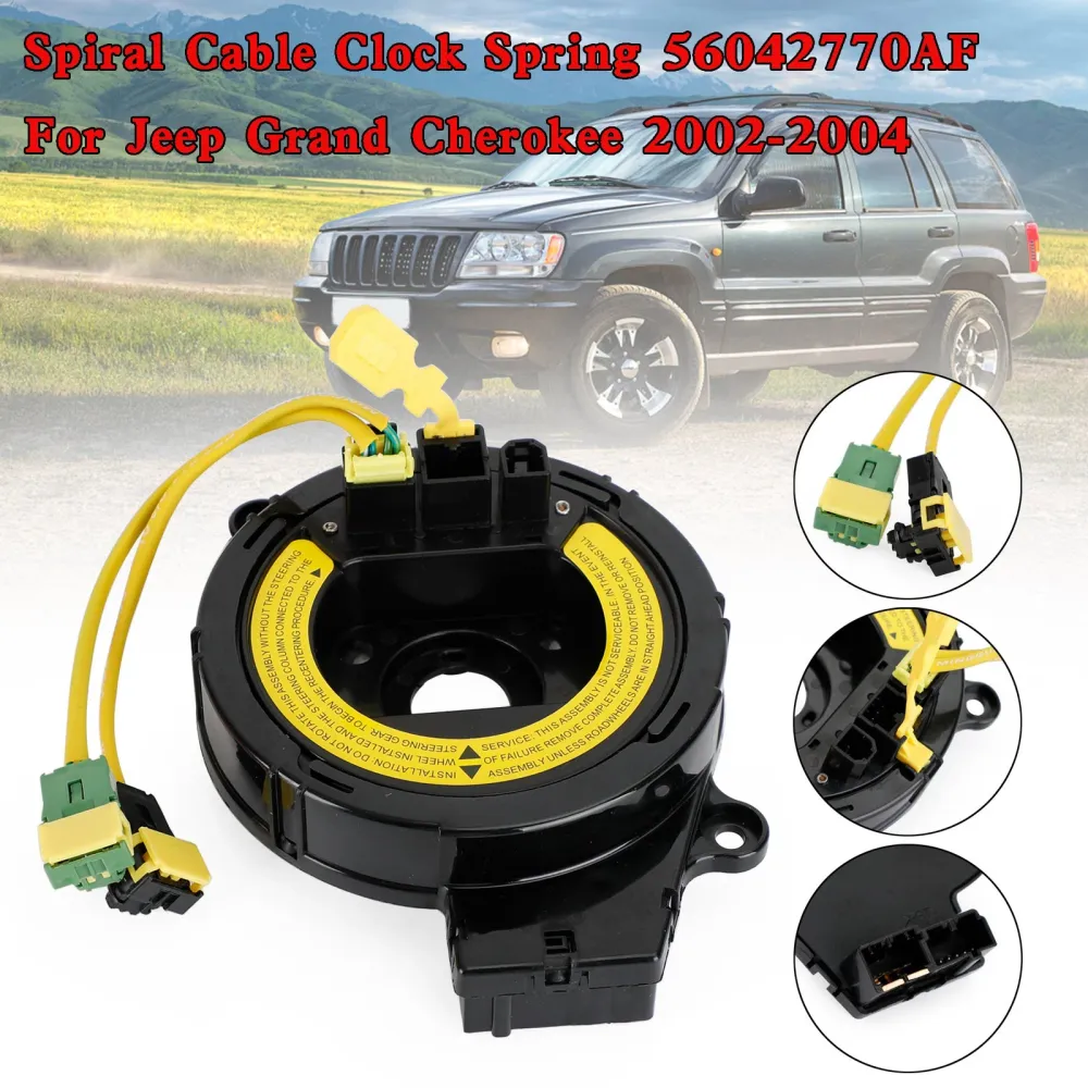 Relógio de cabo em espiral mola 56042770AF para Jeep Grand Cherokee 2002-2004 Genérico