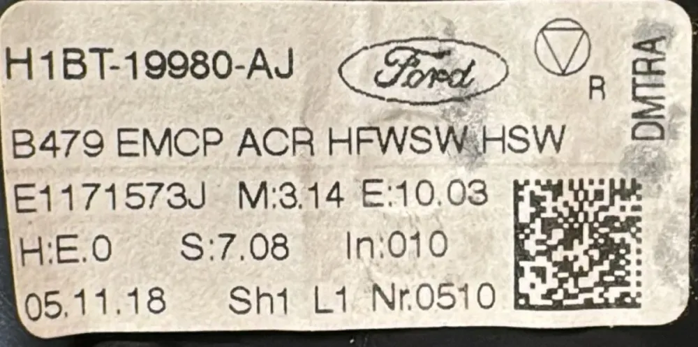 Revestimento do console central + comandos de clima Ford Fiesta VII cod.H1BBA045A17 (2017-2023)