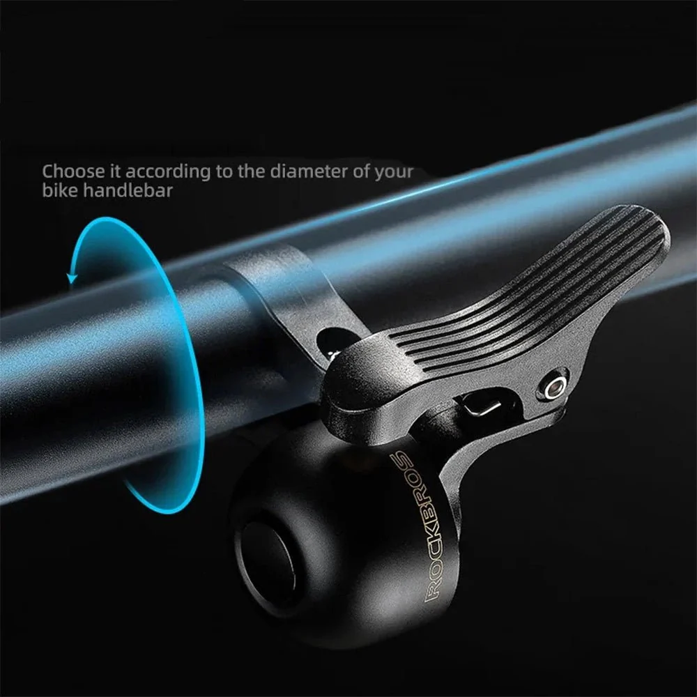 Rockbros Campainha de bicicleta para o lado direito do guiador - Preto
