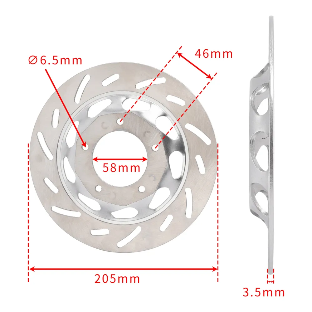 Rotor de disco de freio sólido dianteiro 205mm para Honda CG 125 CG125